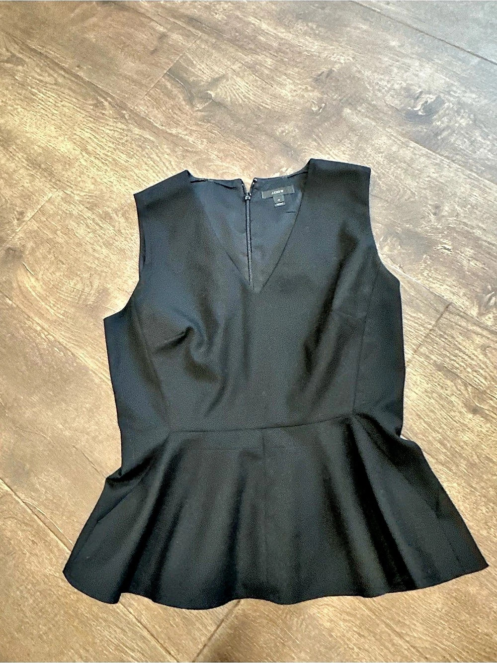 J.Crew Black Peplum Sleeveless Top Size 4